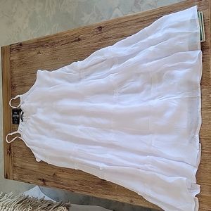 White, lined sundress, size L